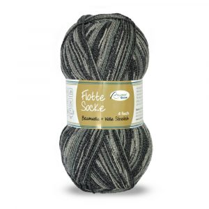 Flotte Socke 4f. Baumwolle + Wolle Stretch Nr. 1008 anthrazit-grau-weiß