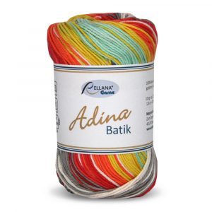 Adina Batik Nr. 203 orange-rot-gelb-mint-grau
