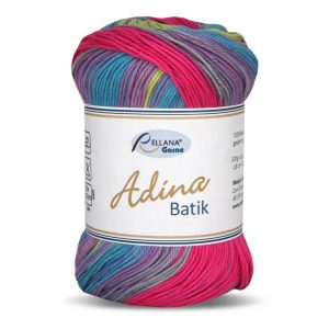 Adina Batik Nr. 214 pink-grau-flieder-türkis-grün