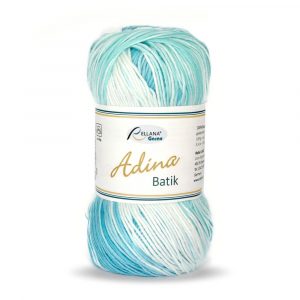 Adina Batik Nr. 230 weiß-türkis