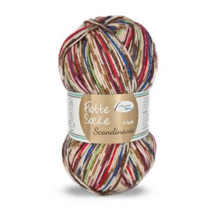 Flotte Socke 4f. Scandinavia Nr. 1474 braun-blau-grün-rot