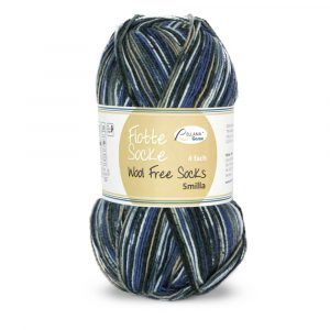 Flotte Socke 4f. Wool Free Smilla Nr. 1381 schwarz-marine-rehbraun