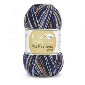 Flotte Socke 4f. Wool Free Smilla Nr. 1385 royal-braun-weiß