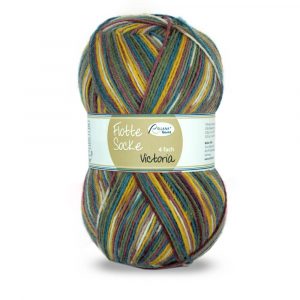 Flotte Socke 4f. Victoria Nr. 1363 hellgrün-petrol-gelb
