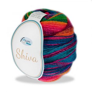 Shiva Nr. 102 orange-pink-grün-blau