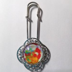 Tuchnadel silber, Stein Weihnachsmann (AUSVERKAUF, WENN WEG DANN WEG)