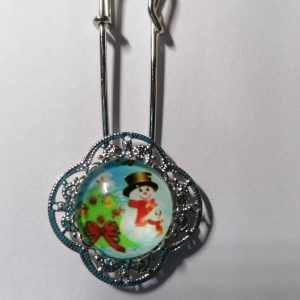 Tuchnadel silber, Stein Schneemann (AUSVERKAUF, WENN WEG DANN WEG)