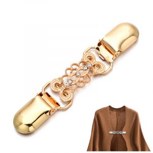 Tuch-Clip (Pullover-Clip) "Ornament" vergoldet