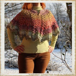 Häkelanleitung Kurzponcho "Wollbobbels Schulterliebe" XS-XXL und größer