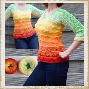 Häkelanleitung "One-Cake-Riley" Pullover oder Shirt ohne Ärmelbobbel