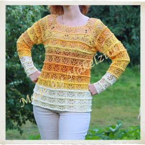 Häkelanleitung Sommerpulli *Magic Flowers* RVO/Raglan alle Größen möglich