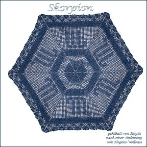Häkelanleitung Tischdecke "Sternzeichen Skorpion"