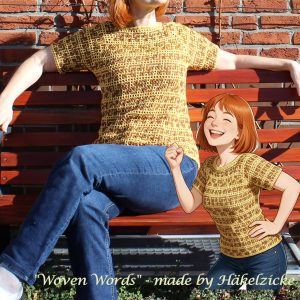 Anleitung Häkelpullover "Woven Words" RVO, alle Größen